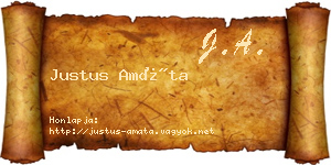 Justus Amáta névjegykártya